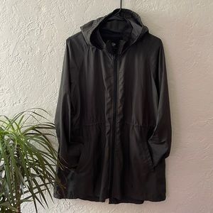 Hooded slick jacket